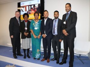 ‘Mr. Samuela Pohiva’ of Tonga (third from right) with fellow panelists at the event’.