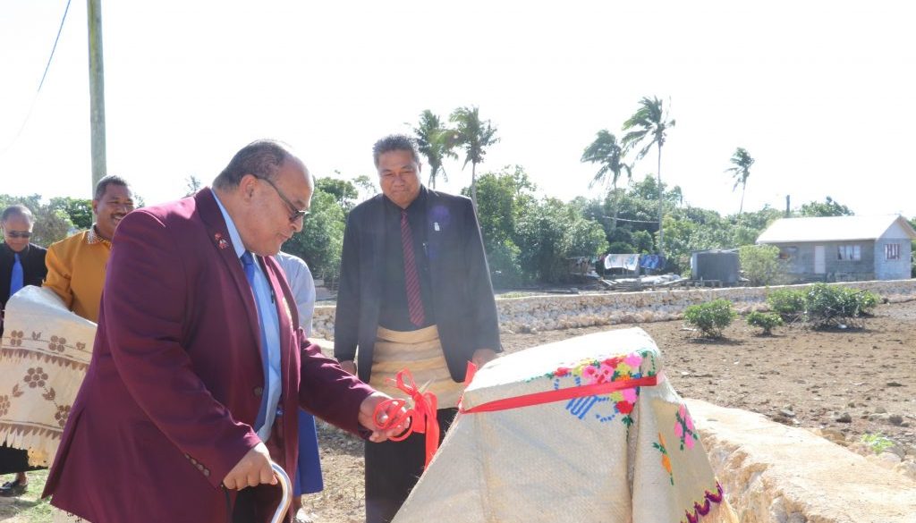 Prime Minister of Tonga Hon. Rev. Dr Pohiva Tu'i'onetoa commissioned the new seawall for 'Ahau last Friday afternoon.