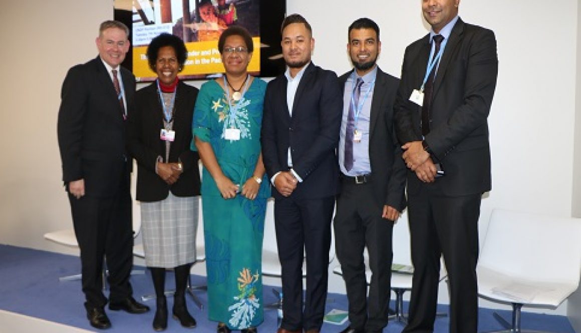 ‘Mr. Samuela Pohiva’ of Tonga (third from right) with fellow panelists at the event’.