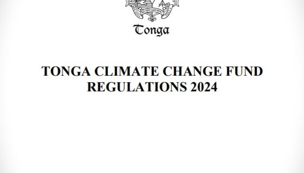 Tonga Climate Change Fund Regulations 2024