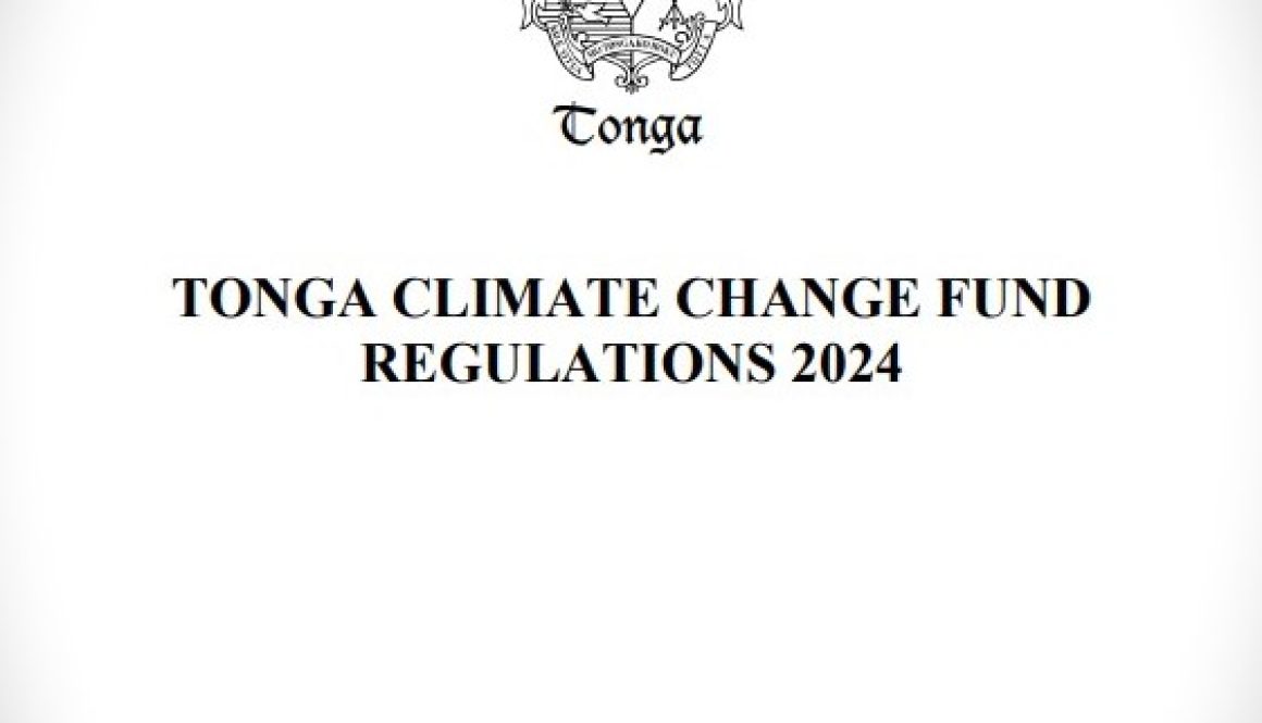 Tonga Climate Change Fund Regulations 2024