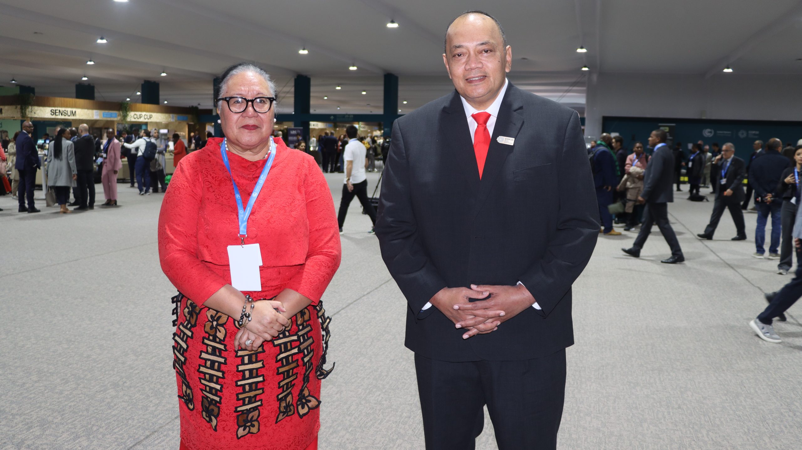 Prime Minister of Tonga, Hon. Hu'akavameiliku and Hon.Fekita 'Utoikamanu the Minister for MEIDECC.